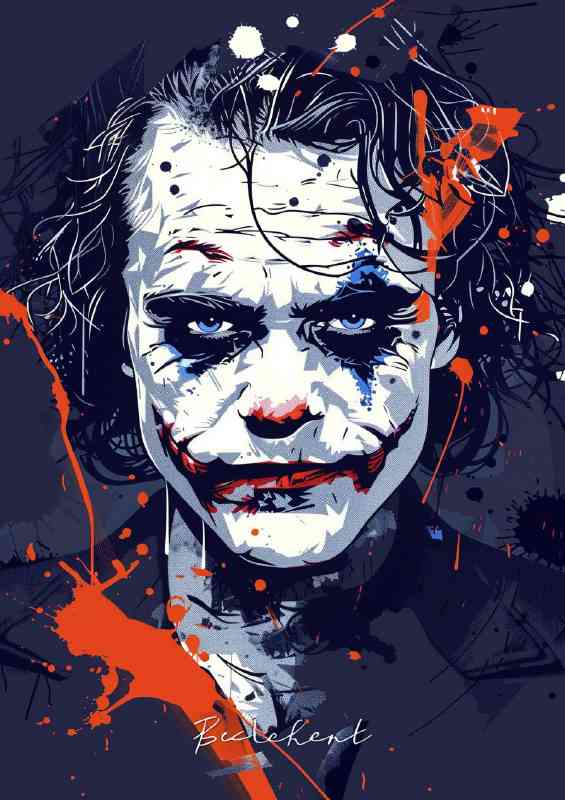 Joker with blue eyes popart style