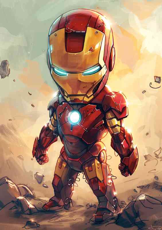 Little Iron man on the rocks