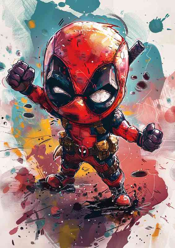 Little dead pool watercolours style