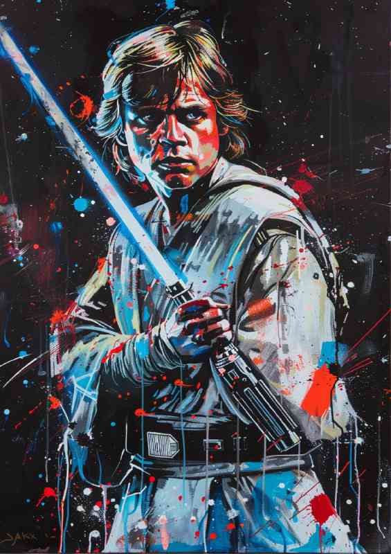 Luke Skywalker painted splash art style