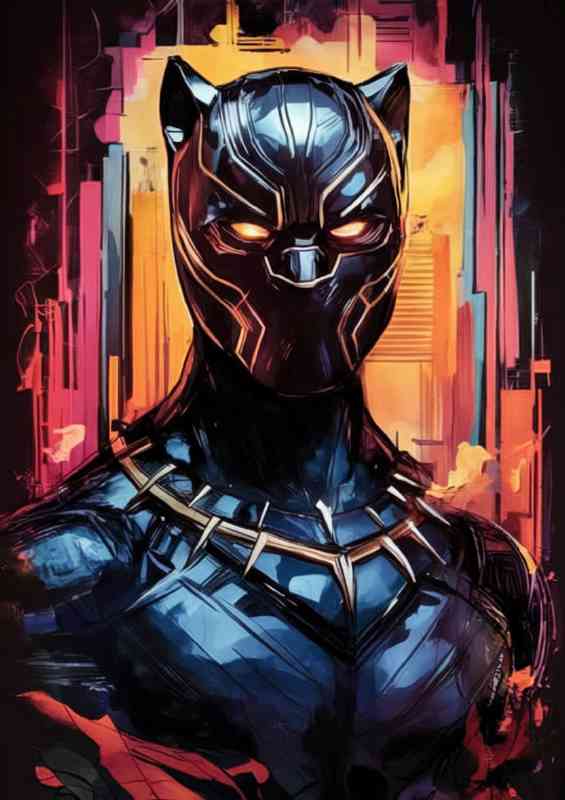 Painted style black panther