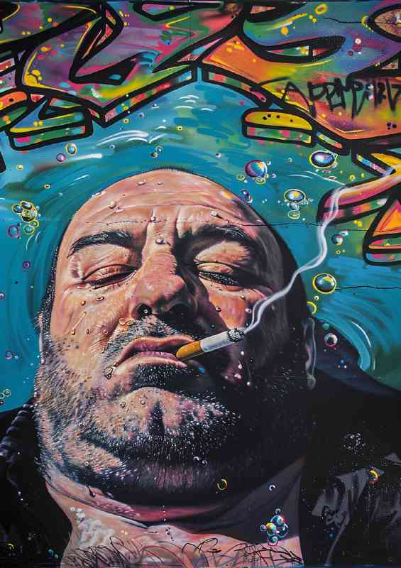 Sopranos James Gandolfini street art style