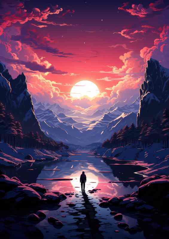 Pastel Dreamscape Pink and Blue Sky Unfolds