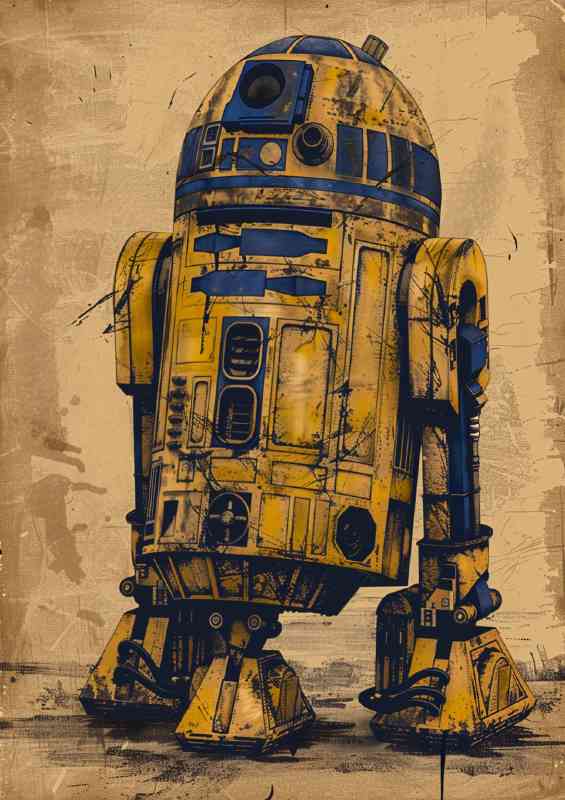 Street art r2d2 graffiti style