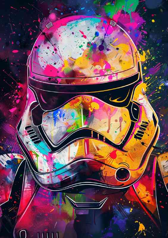 Trooper filled with painted splashed art