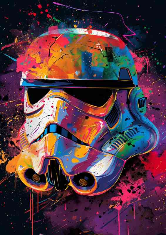 Troopers helmet in a splash popart style
