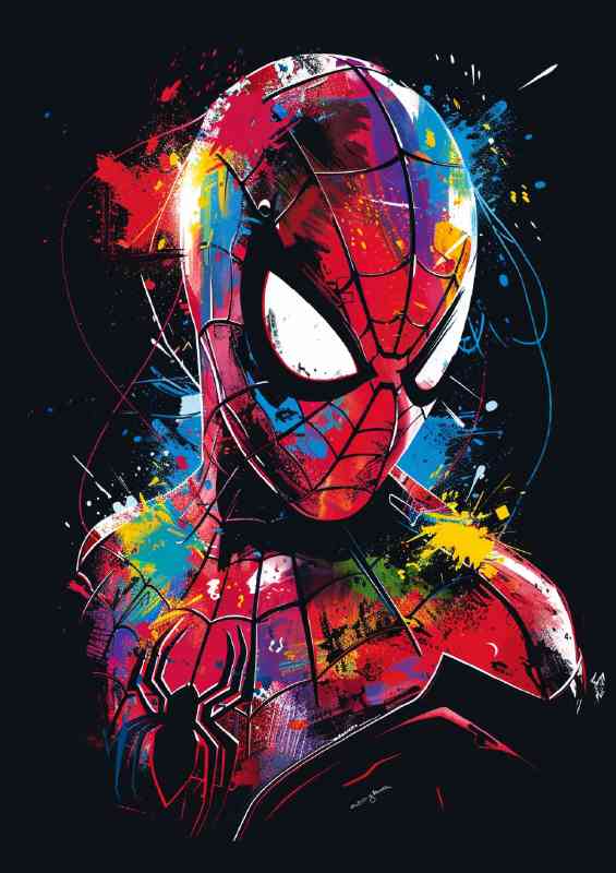 Vector style spiderman painted face