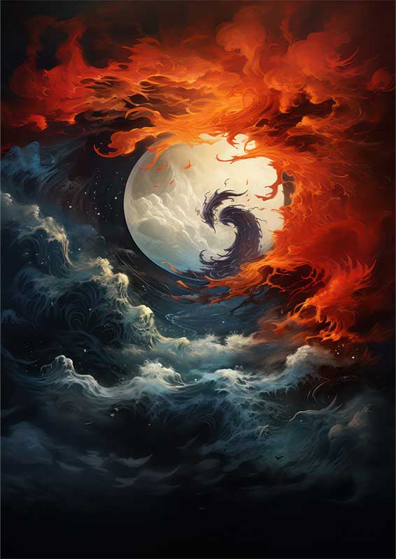 Harmony in Metal: Heart & Soul of Abstract Art | Yin & Yang Poster