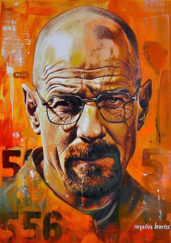 Walter White breaking bad in orange style