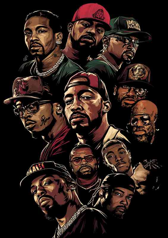 A poster of famous rappers art