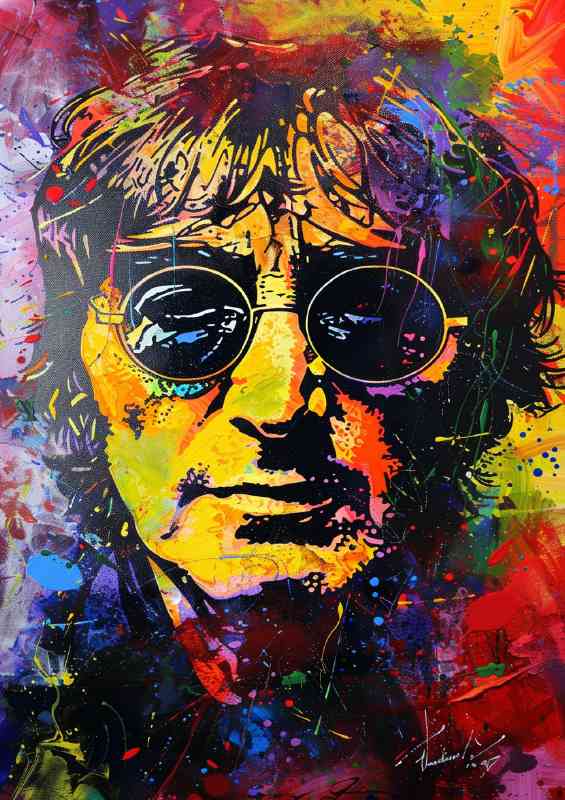 Abstract painting of John Lennon