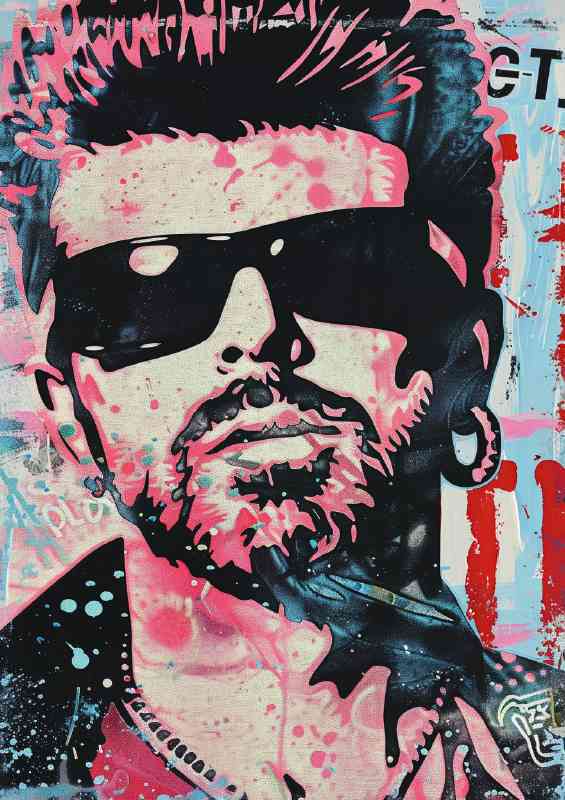 George michael street painting style