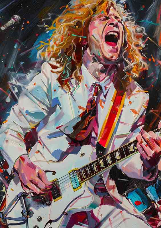 Painting style of Angus young | Metal Poster