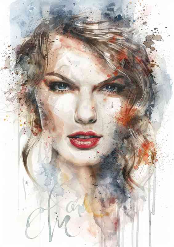 Taylor swift style watercolour painting | Metal Poster