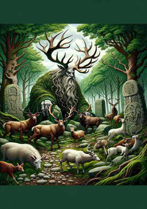 Cernunnos Wild Earth Antlers Metal Poster