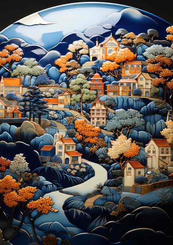 The path through the village stuck in time