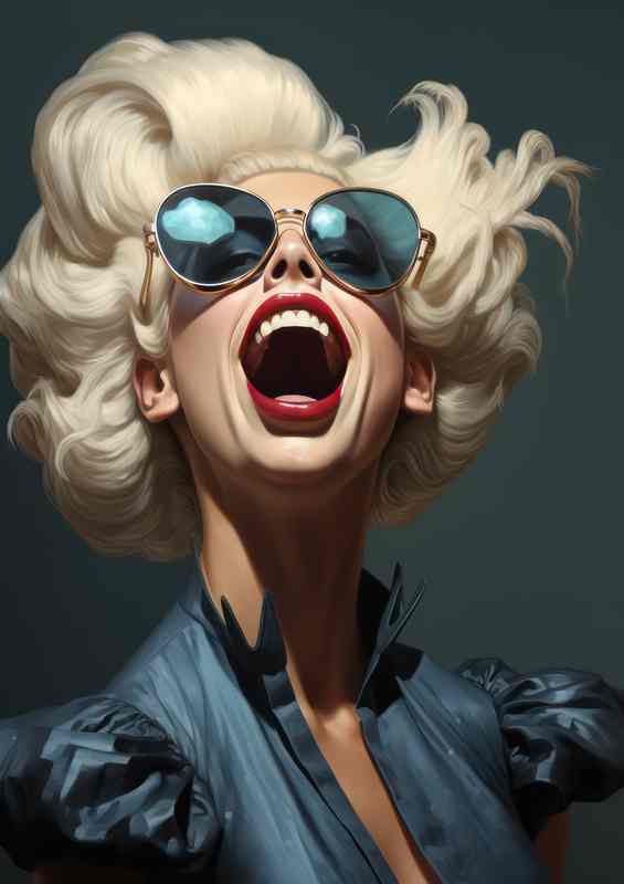 Caricature of lady gaga super pose