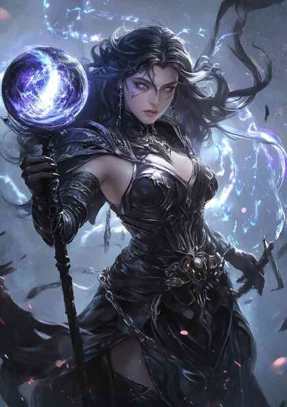 Fantasy godess holding staff