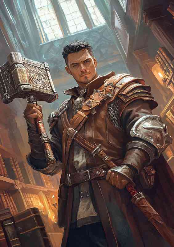 Fantasy man holding his hammer