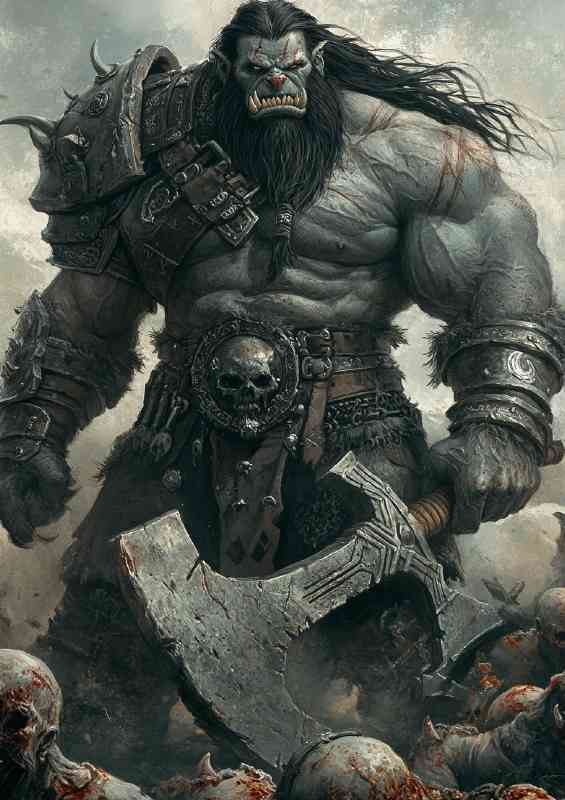 Giant ork fantasy grey skin