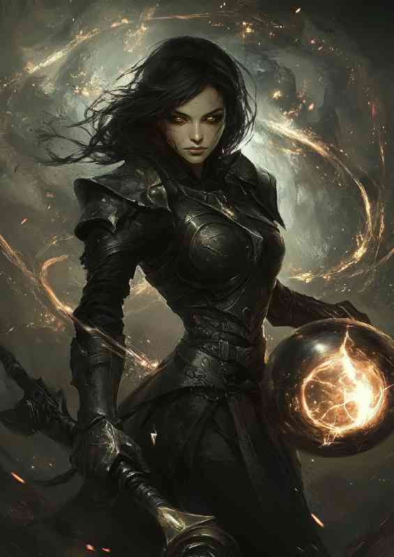 Godess wizzard lady with fire ball