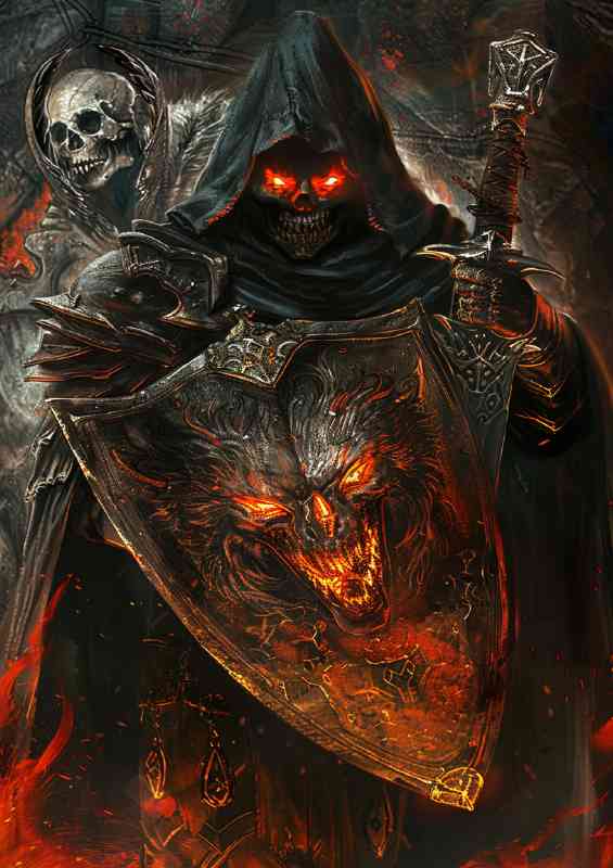 Grim reaper with his shield