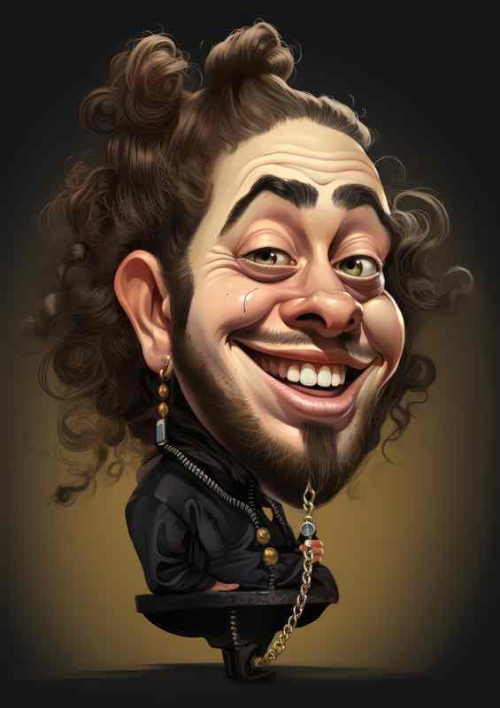 Caricature of post Malone a great smile