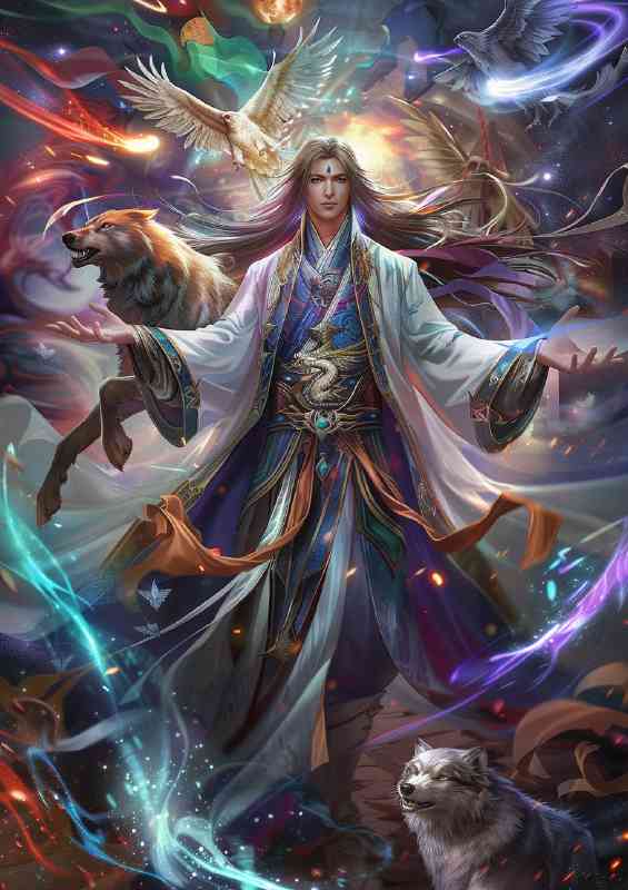 Man with wildlife fantasy