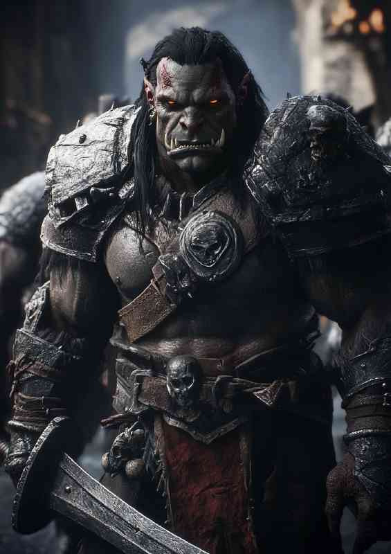 Orc in heavy amour with sword