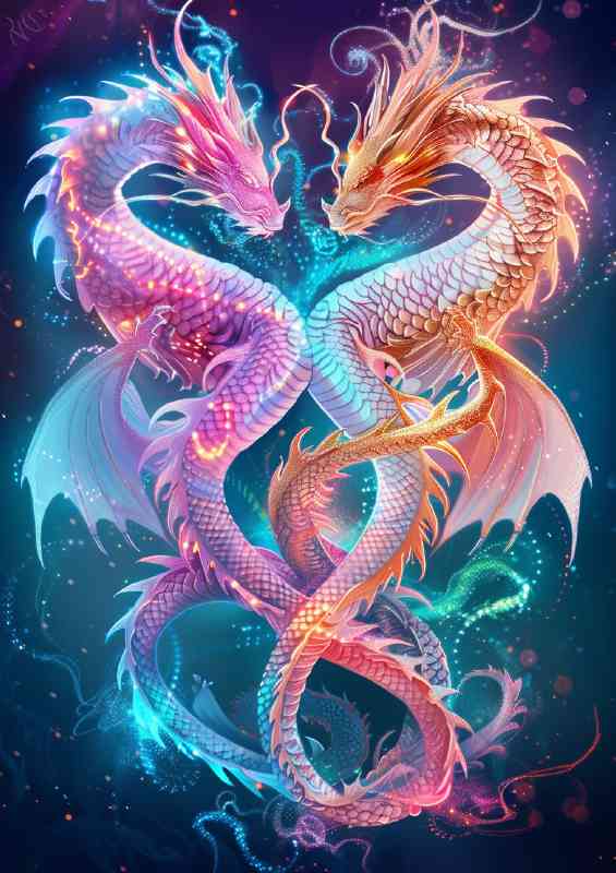Pair magenstic dragons