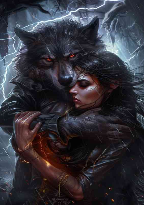 Red eyes werewolf protector