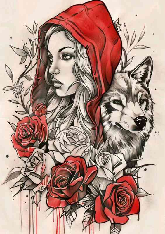 Red riding hood with roses