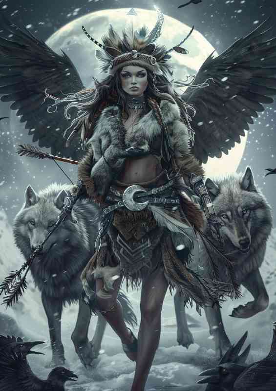 Shaman woman on the hunt