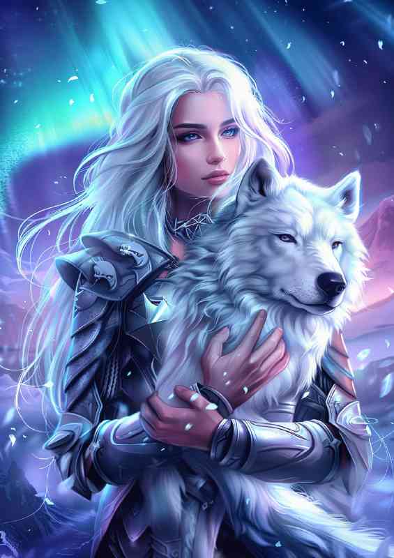 Silver hair white wolf aura