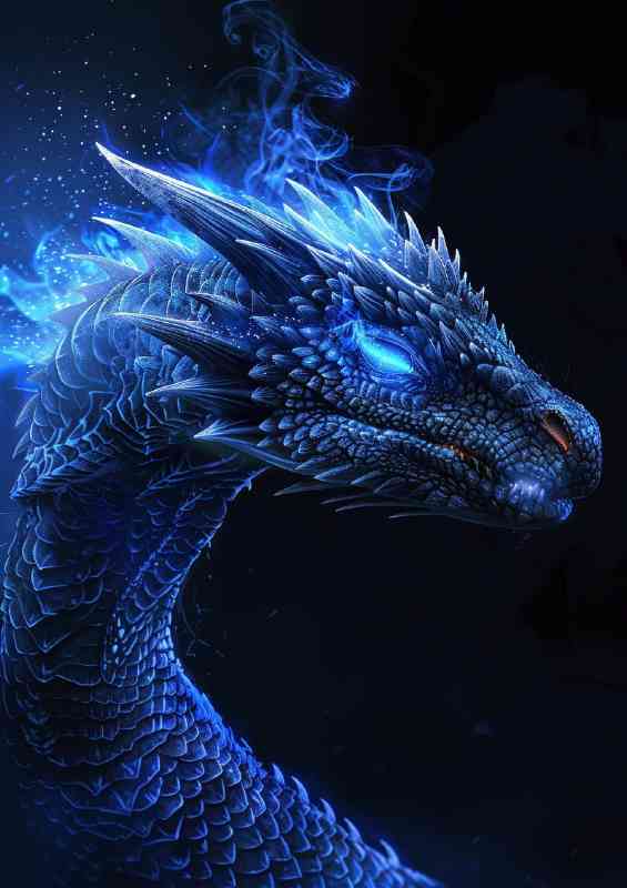 The blue dragon and glowing eyes
