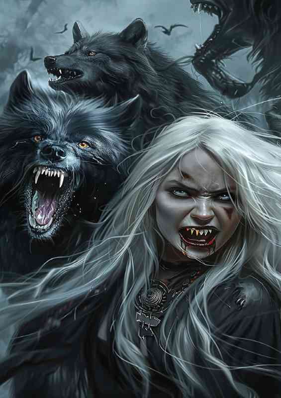 Vampire lady and th angry wolves