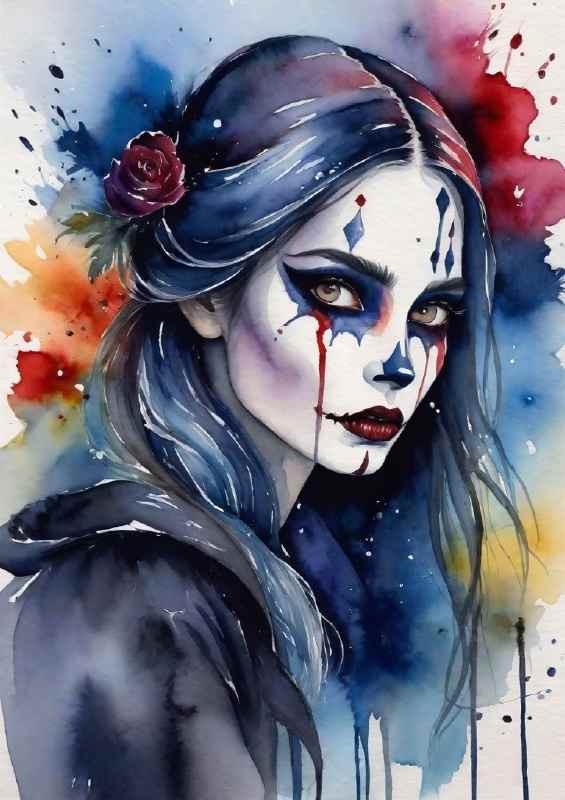 Watercolour painting vampire