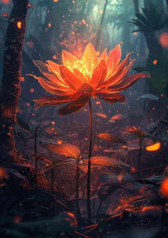 Beautiful glowing flowing the the trees