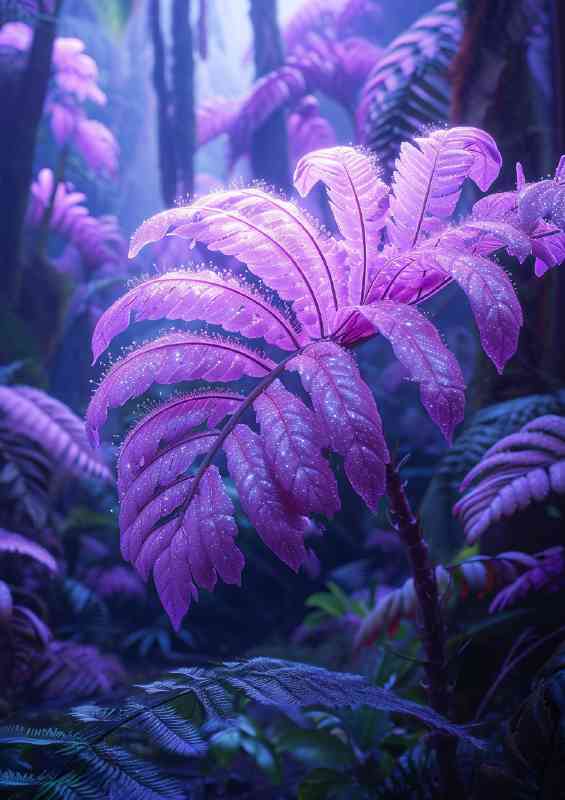 Big leaves on bright purple frens