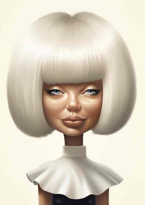 Caricature of sia with white hair