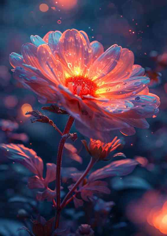 Bright flower glowing in the daytime