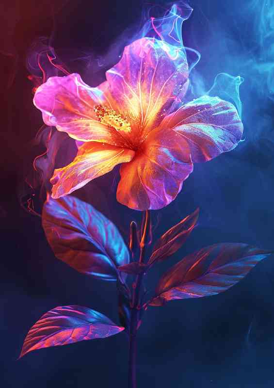 Bright flower pink and orange glow