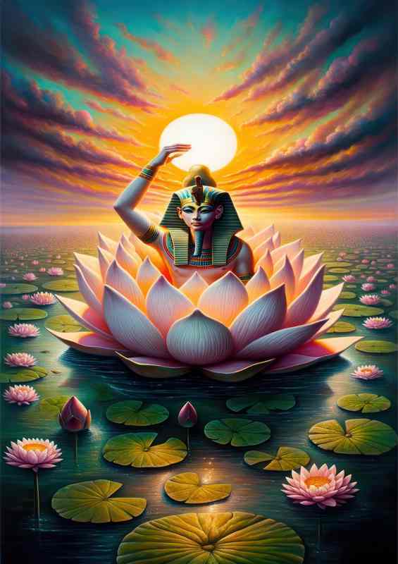 Egyptian god Nefer Tum god of the lotus blossom
