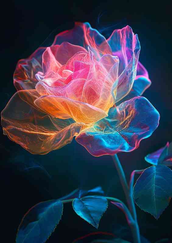 Colourful single rose bright pettles