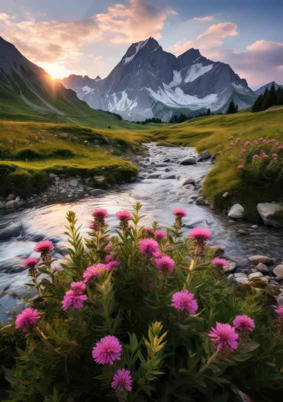 Flowers in Purple Mountain Morning Call