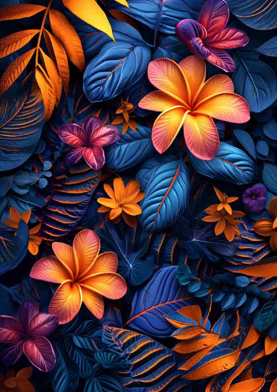 Intricate foliage luminous colours adorned orange