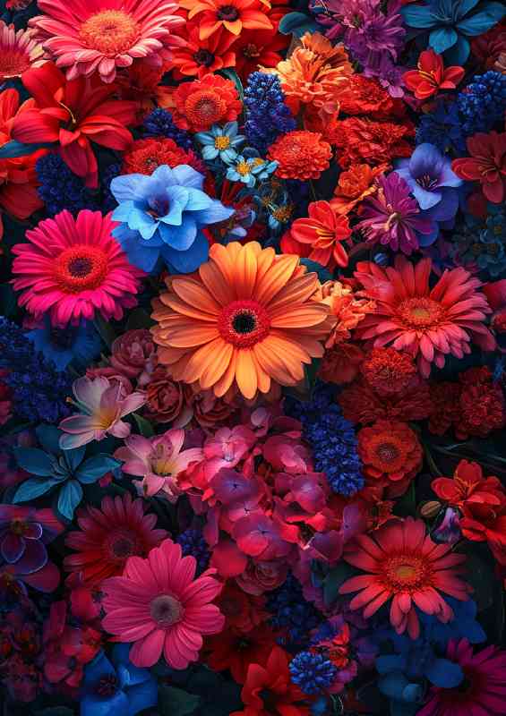 Multi coloured flowers