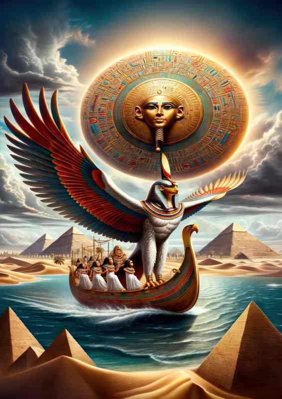 Ra Falcon Sun Metal Poster