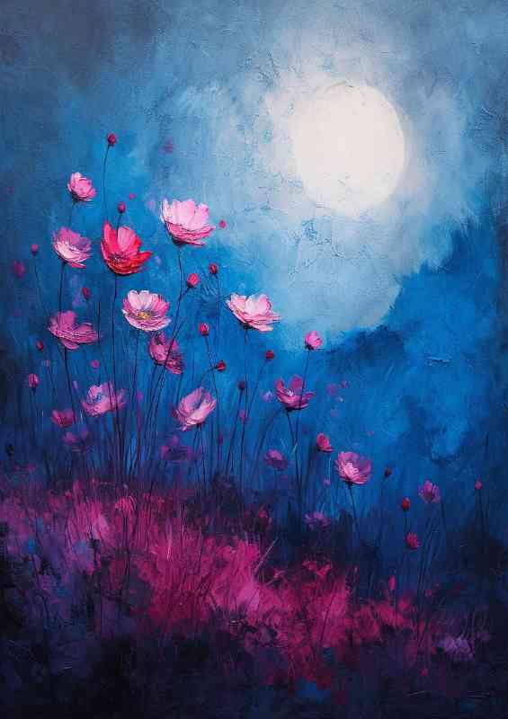 Pastel painted flowers evening