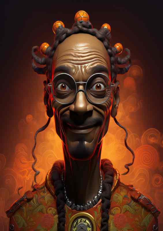 Caricature of snoop dog basketball